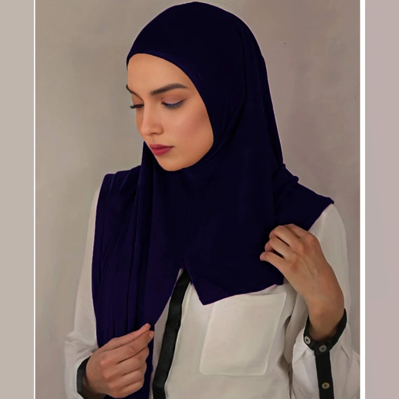 Muslim Bonnet Hijab Scarf Instant Hijab Shawl Muslim Long Scarf Wrap Scarves Prayer Jersey Scarf for Women Fashion