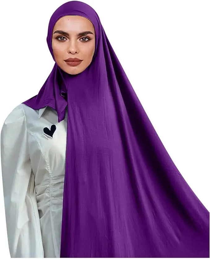 Muslim Bonnet Hijab Scarf Instant Hijab Shawl Muslim Long Scarf Wrap Scarves Prayer Jersey Scarf for Women Fashion