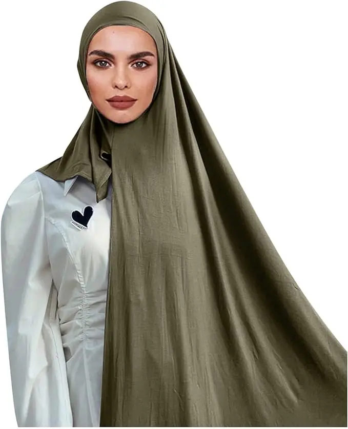 Muslim Bonnet Hijab Scarf Instant Hijab Shawl Muslim Long Scarf Wrap Scarves Prayer Jersey Scarf for Women Fashion