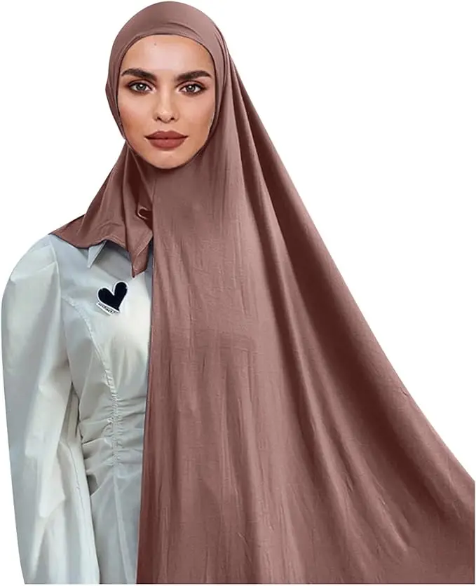 Muslim Bonnet Hijab Scarf Instant Hijab Shawl Muslim Long Scarf Wrap Scarves Prayer Jersey Scarf for Women Fashion