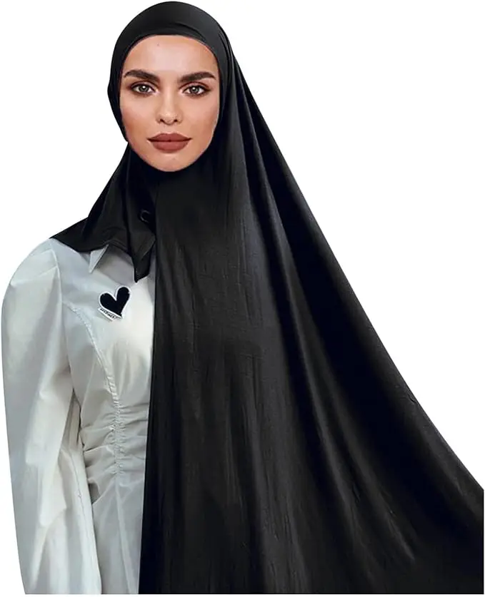 Muslim Bonnet Hijab Scarf Instant Hijab Shawl Muslim Long Scarf Wrap Scarves Prayer Jersey Scarf for Women Fashion