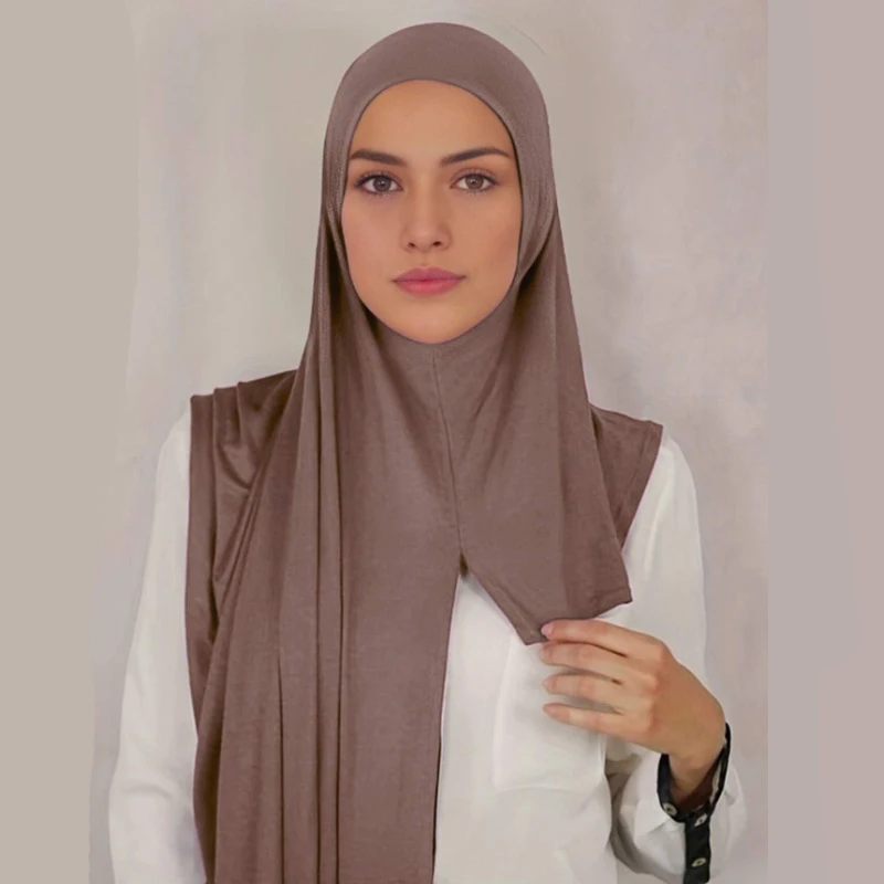 Muslim Bonnet Hijab Scarf Instant Hijab Shawl Muslim Long Scarf Wrap Scarves Prayer Jersey Scarf for Women Fashion