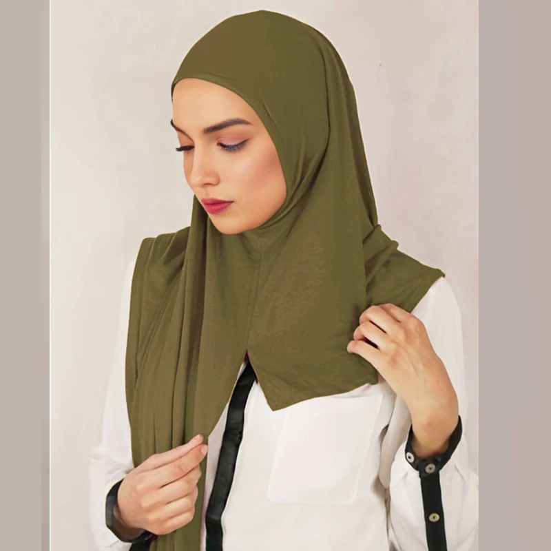 Muslim Bonnet Hijab Scarf Instant Hijab Shawl Muslim Long Scarf Wrap Scarves Prayer Jersey Scarf for Women Fashion