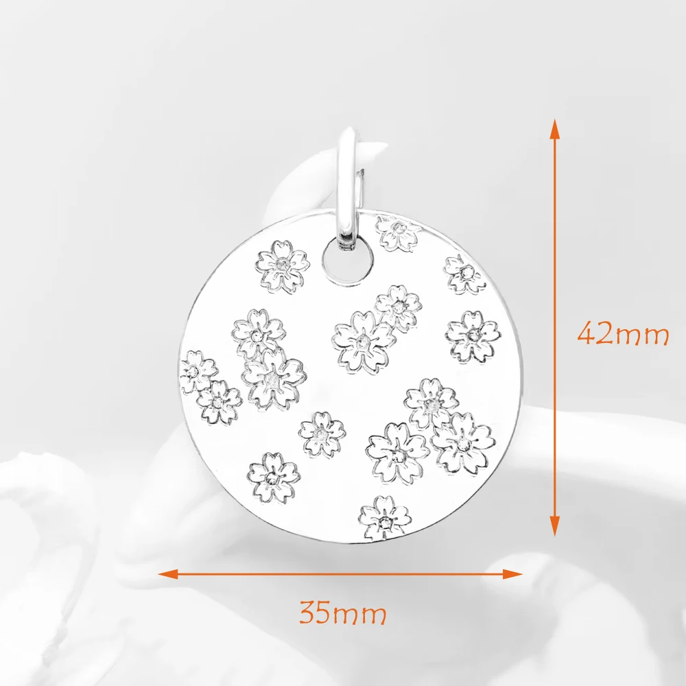 Pendant Cherry Blossom Ornament Brand New Spring 925 Sterling Silver Romantic Jewelry Europe Accessorie Gift For Woman