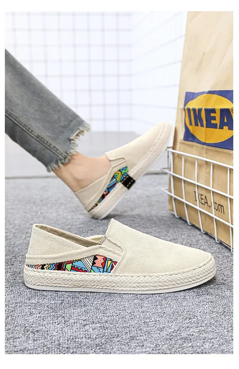 Men Canvas Shoes Casual Sneaker for Men Slip-on Vulcanized Comfortable Male Flats Loafers Driving Shoes Zapatos Hombre