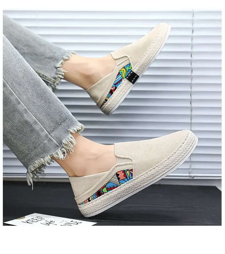 Men Canvas Shoes Casual Sneaker for Men Slip-on Vulcanized Comfortable Male Flats Loafers Driving Shoes Zapatos Hombre