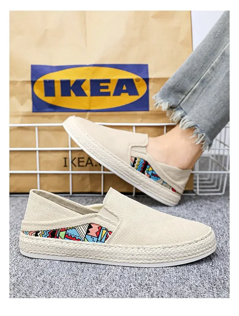 Men Canvas Shoes Casual Sneaker for Men Slip-on Vulcanized Comfortable Male Flats Loafers Driving Shoes Zapatos Hombre