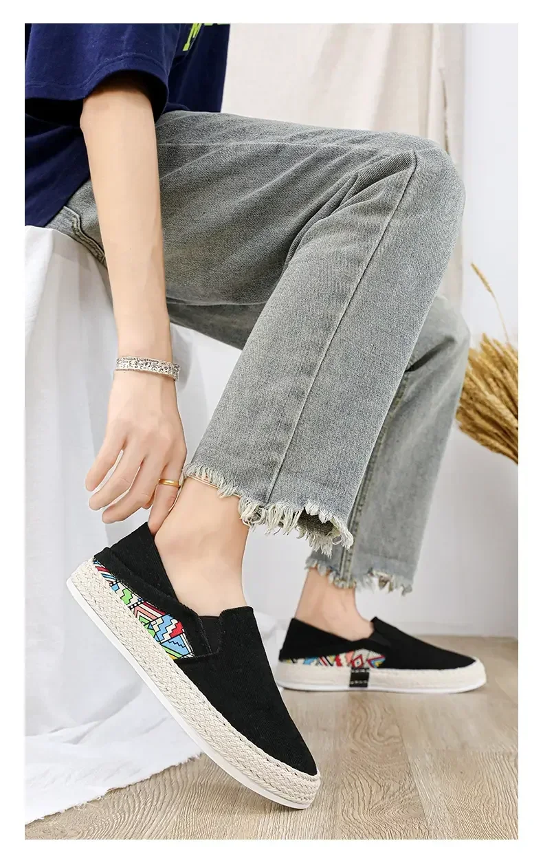 Men Canvas Shoes Casual Sneaker for Men Slip-on Vulcanized Comfortable Male Flats Loafers Driving Shoes Zapatos Hombre