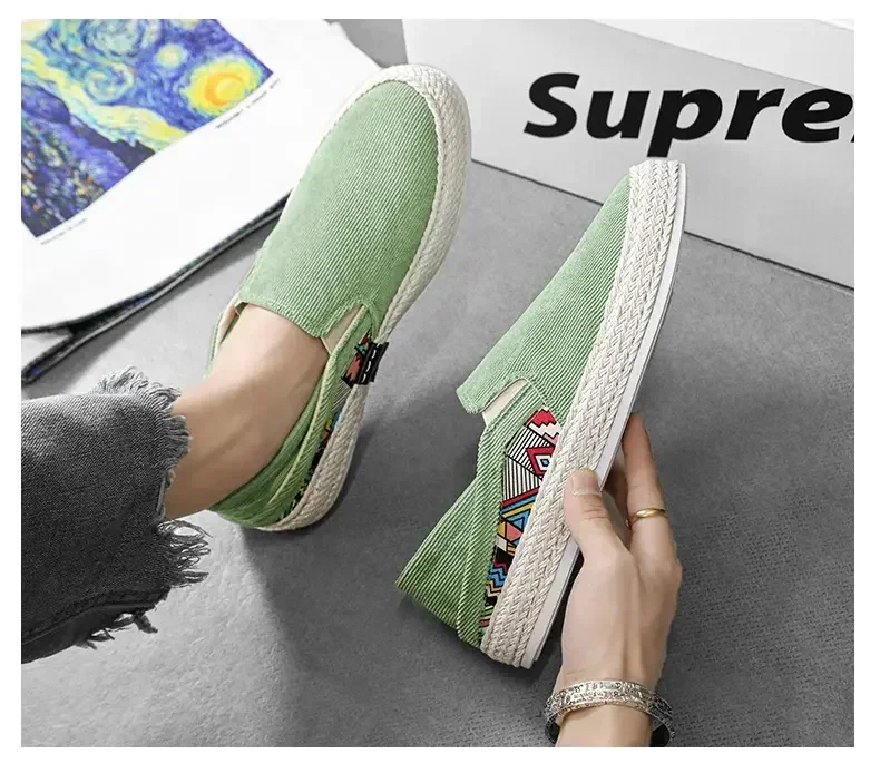 Men Canvas Shoes Casual Sneaker for Men Slip-on Vulcanized Comfortable Male Flats Loafers Driving Shoes Zapatos Hombre