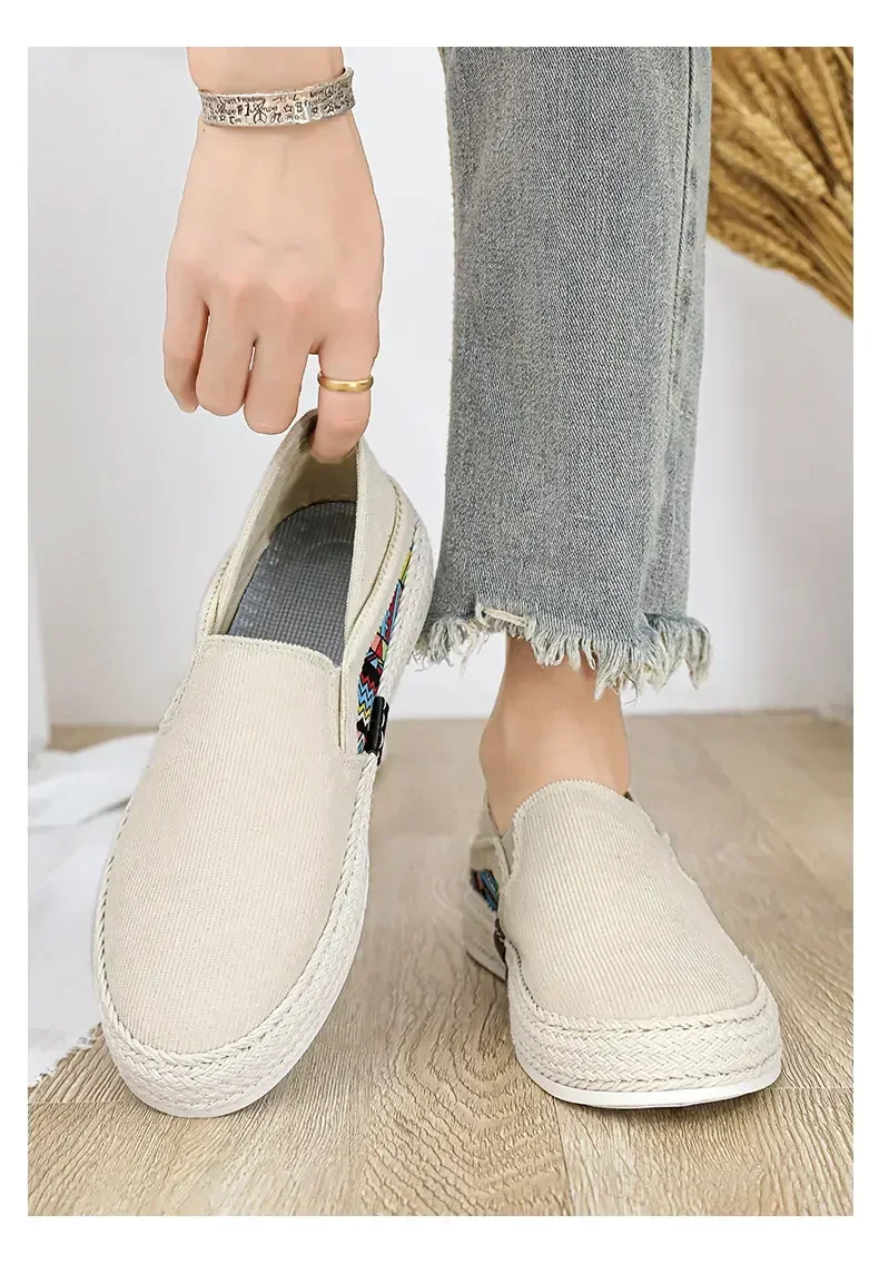 Men Canvas Shoes Casual Sneaker for Men Slip-on Vulcanized Comfortable Male Flats Loafers Driving Shoes Zapatos Hombre