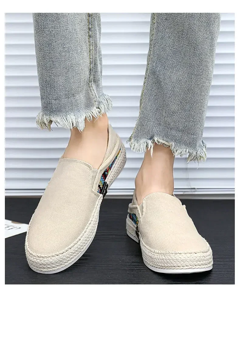 Men Canvas Shoes Casual Sneaker for Men Slip-on Vulcanized Comfortable Male Flats Loafers Driving Shoes Zapatos Hombre