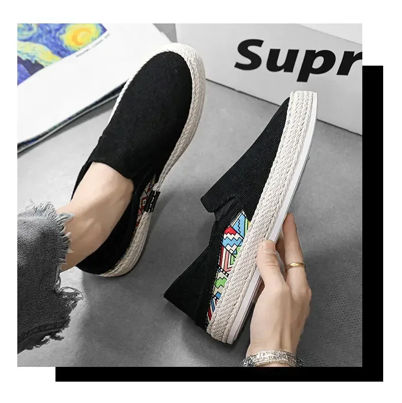 Men Canvas Shoes Casual Sneaker for Men Slip-on Vulcanized Comfortable Male Flats Loafers Driving Shoes Zapatos Hombre