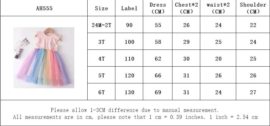 Bear Leader Flying Sleeve Girls Colorful Dress Summer Kids Rainbow Mesh Party Dresses Children Clothing Vestidos Outfits