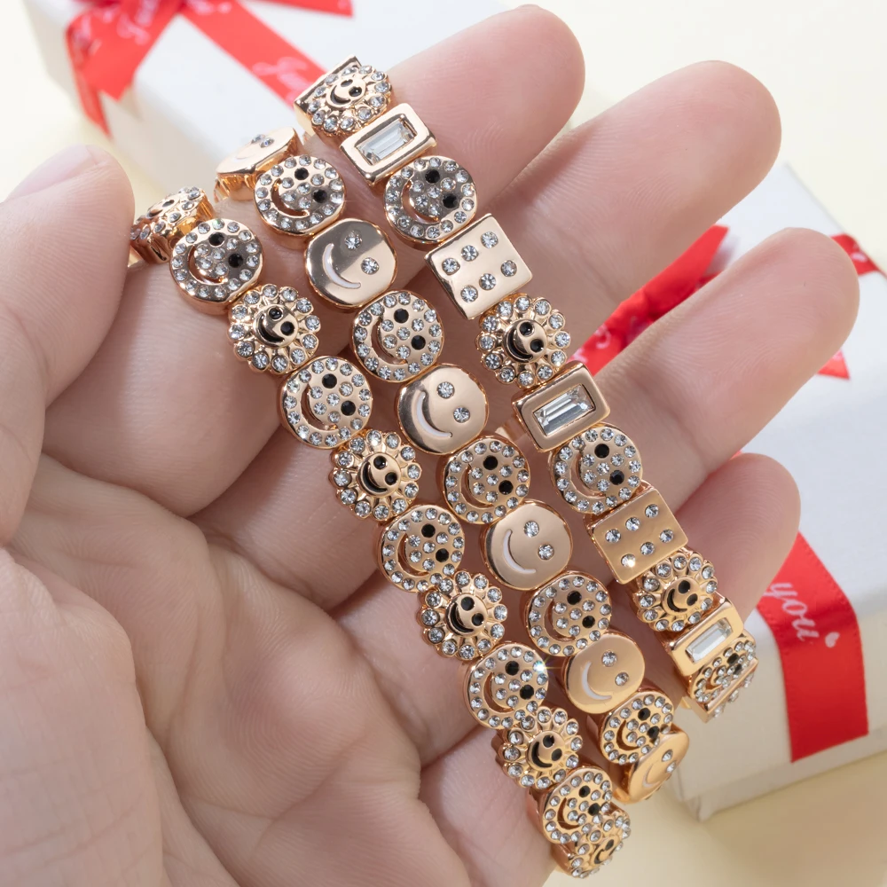 2024 New Rhinestone Happy Bangle For Women Diamond Hand Accessory