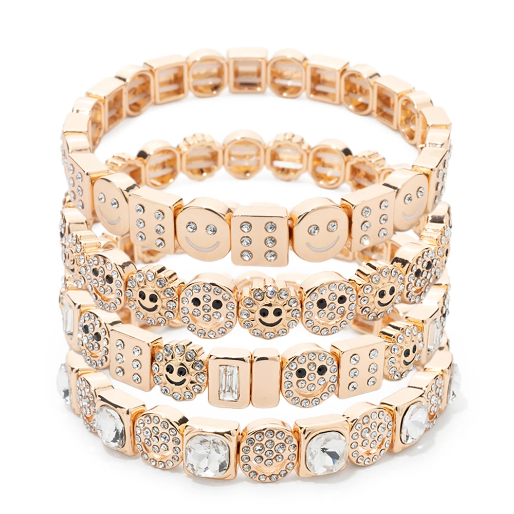 2024 New Rhinestone Happy Bangle For Women Diamond Hand Accessory