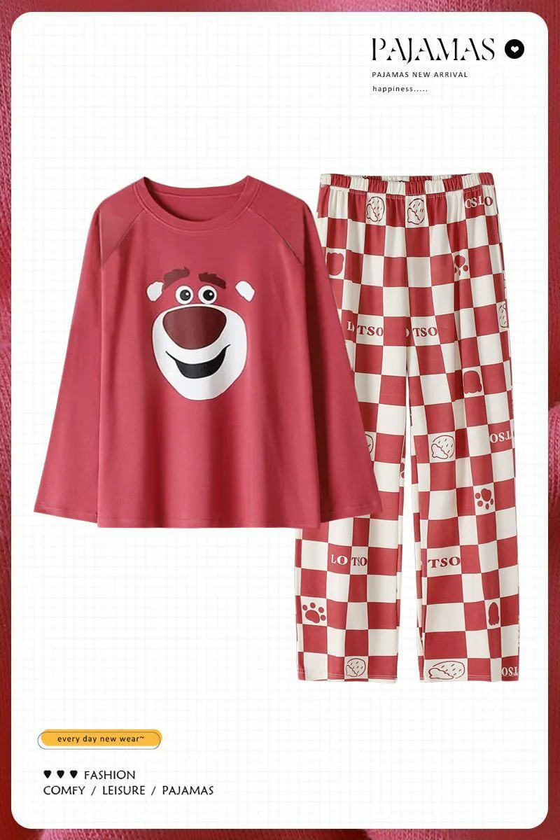 Plus Size New with Chest Pad Spring Long Sleeve Loose Home Casual Wearable Comfortable Stylish Trendy Ins Cute Women's Pajamas