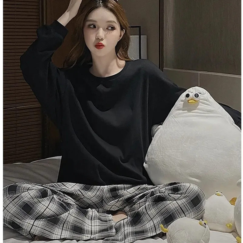 Plus Size New with Chest Pad Spring Long Sleeve Loose Home Casual Wearable Comfortable Stylish Trendy Ins Cute Women's Pajamas