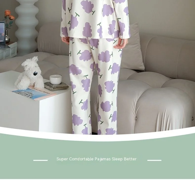 Plus Size New with Chest Pad Spring Long Sleeve Loose Home Casual Wearable Comfortable Stylish Trendy Ins Cute Women's Pajamas
