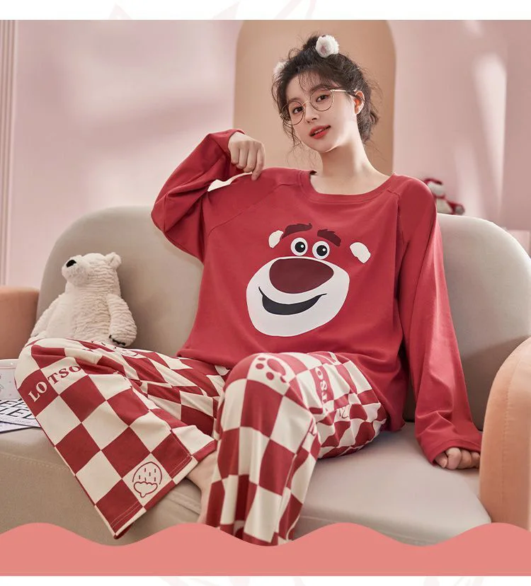 Plus Size New with Chest Pad Spring Long Sleeve Loose Home Casual Wearable Comfortable Stylish Trendy Ins Cute Women's Pajamas