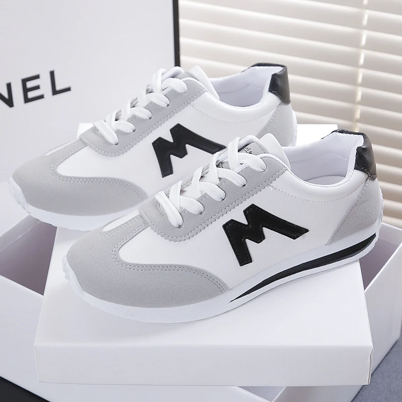 Round Head Deep Mouth Sneakers Light Versatile Breathable Cross Lace Casual Sports White Shoes Forrest Gump Shoe Tennis Sneakers
