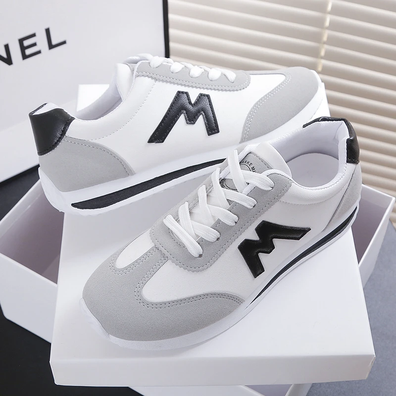 Round Head Deep Mouth Sneakers Light Versatile Breathable Cross Lace Casual Sports White Shoes Forrest Gump Shoe Tennis Sneakers