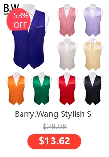 Barry.Wang Men Vest Jacquard Green Blue Red Gold Pink Waistcoat Tie Hanky Cufflinks Set Wedding Business Sleeveless Jacket