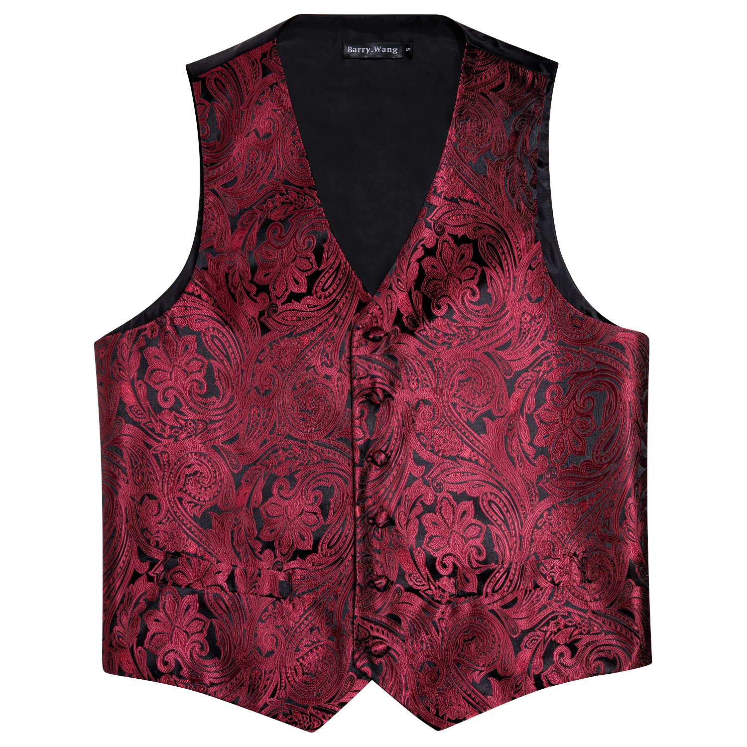 Barry.Wang Men Vest Jacquard Green Blue Red Gold Pink Waistcoat Tie Hanky Cufflinks Set Wedding Business Sleeveless Jacket