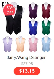 Barry.Wang Men Vest Jacquard Green Blue Red Gold Pink Waistcoat Tie Hanky Cufflinks Set Wedding Business Sleeveless Jacket