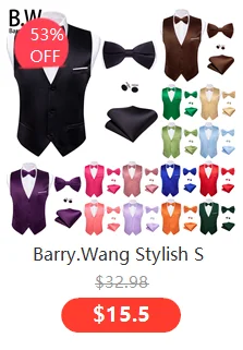 Barry.Wang Men Vest Jacquard Green Blue Red Gold Pink Waistcoat Tie Hanky Cufflinks Set Wedding Business Sleeveless Jacket