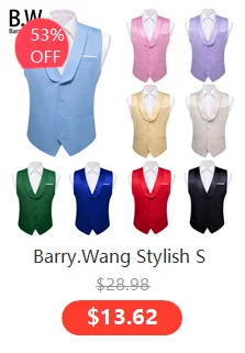 Barry.Wang Men Vest Jacquard Green Blue Red Gold Pink Waistcoat Tie Hanky Cufflinks Set Wedding Business Sleeveless Jacket