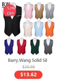 Barry.Wang Men Vest Jacquard Green Blue Red Gold Pink Waistcoat Tie Hanky Cufflinks Set Wedding Business Sleeveless Jacket