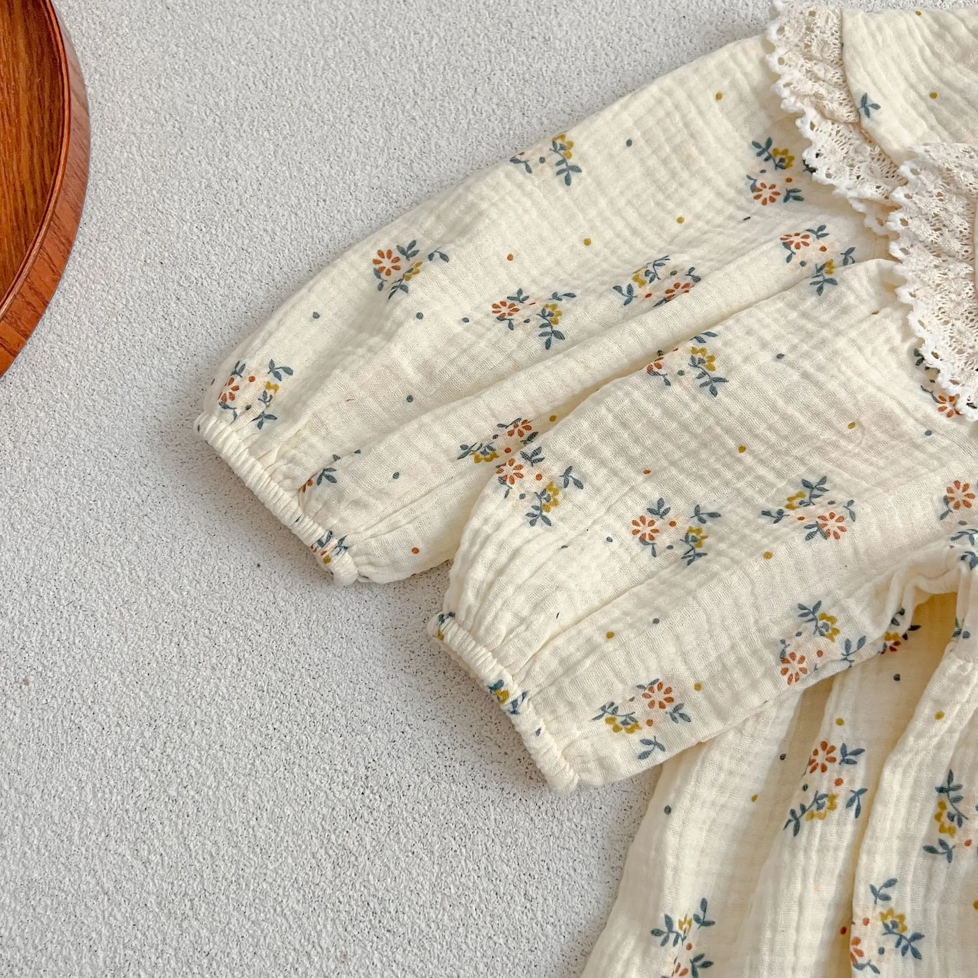 Spring Baby Girls Long Sleeve Sweet Sisters Flower Print Dress Autumn Infant Rompers Kids Baby Girls Princess Clothes Rompers