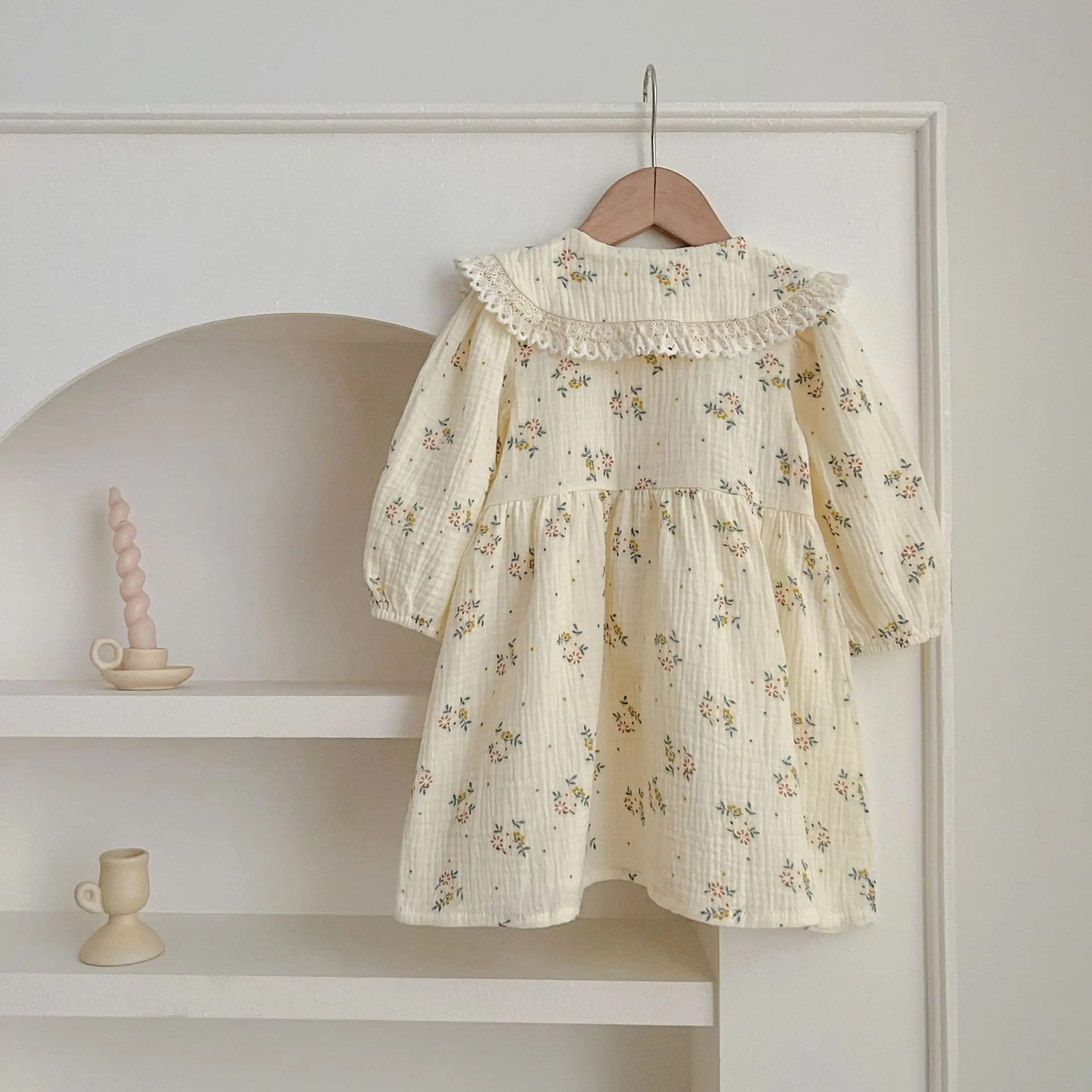 Spring Baby Girls Long Sleeve Sweet Sisters Flower Print Dress Autumn Infant Rompers Kids Baby Girls Princess Clothes Rompers