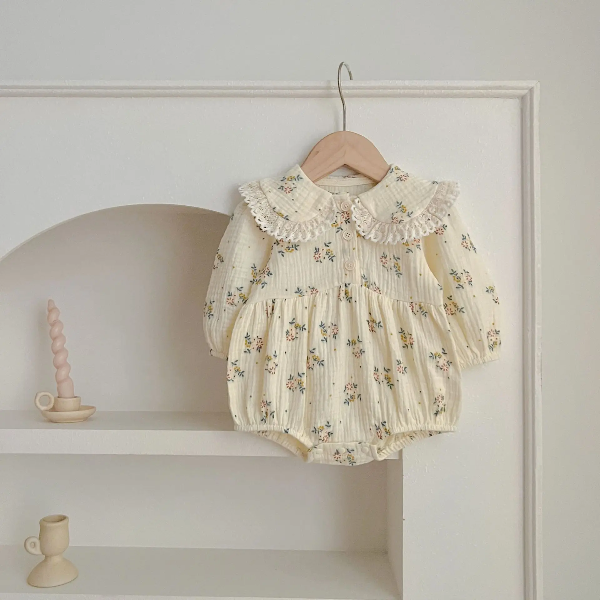 Spring Baby Girls Long Sleeve Sweet Sisters Flower Print Dress Autumn Infant Rompers Kids Baby Girls Princess Clothes Rompers