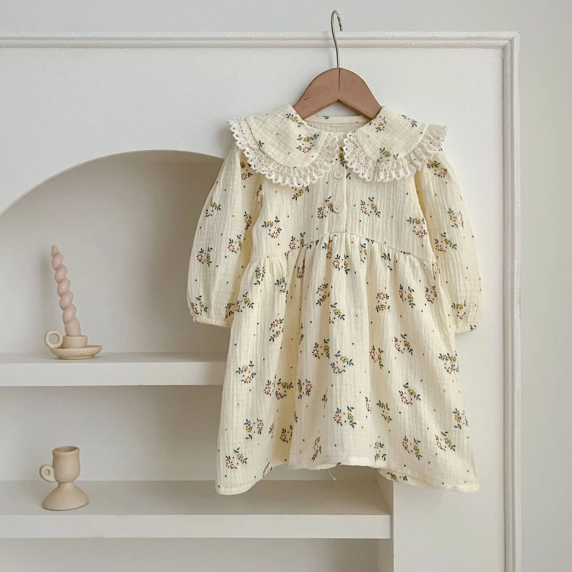 Spring Baby Girls Long Sleeve Sweet Sisters Flower Print Dress Autumn Infant Rompers Kids Baby Girls Princess Clothes Rompers