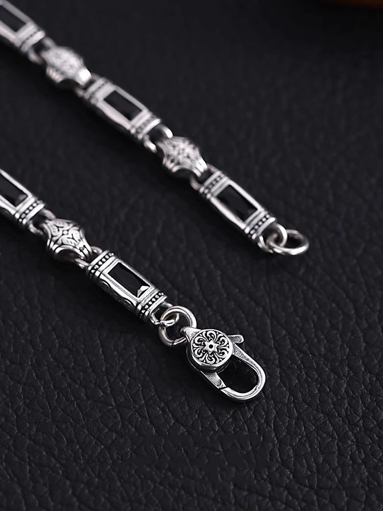 HX Silver Color Tang Grass Pattern Bracelet for Men and Women Fashion Türkiye Style Luxury Handwear New Jewelry