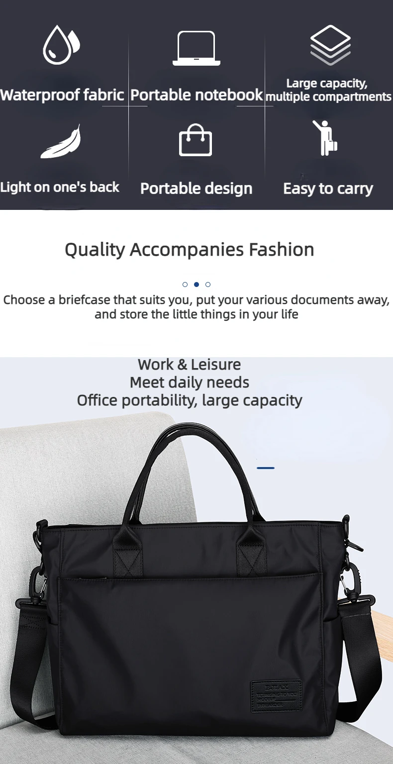 BJIAX File Bag Carrying Briefcase Men's Business Bag Lawyer Office Computer Bag Horizontal Shoulder Crossbody Bag Men Bag