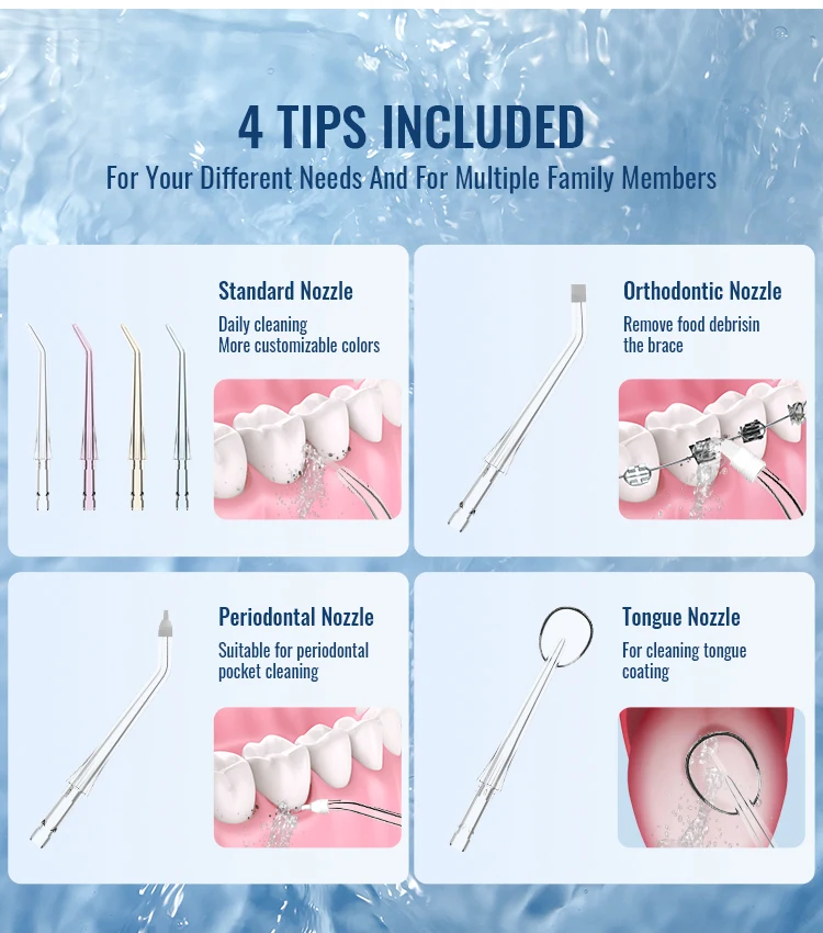 Household scalers Electric water flosser Portable oral irrigator for teeth cleaning 300ml Water Tank Smart Oral Cleaner