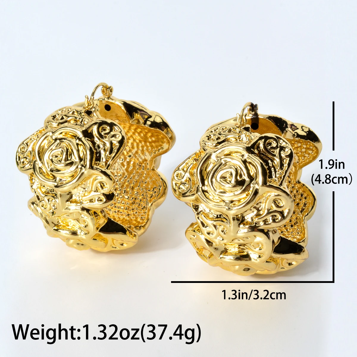 Sunny Jewelry Fashion Lady Hoop Earrings Gold Plated Flower Round Earring African Women Party Wedding Anniversary Jewellery Gift