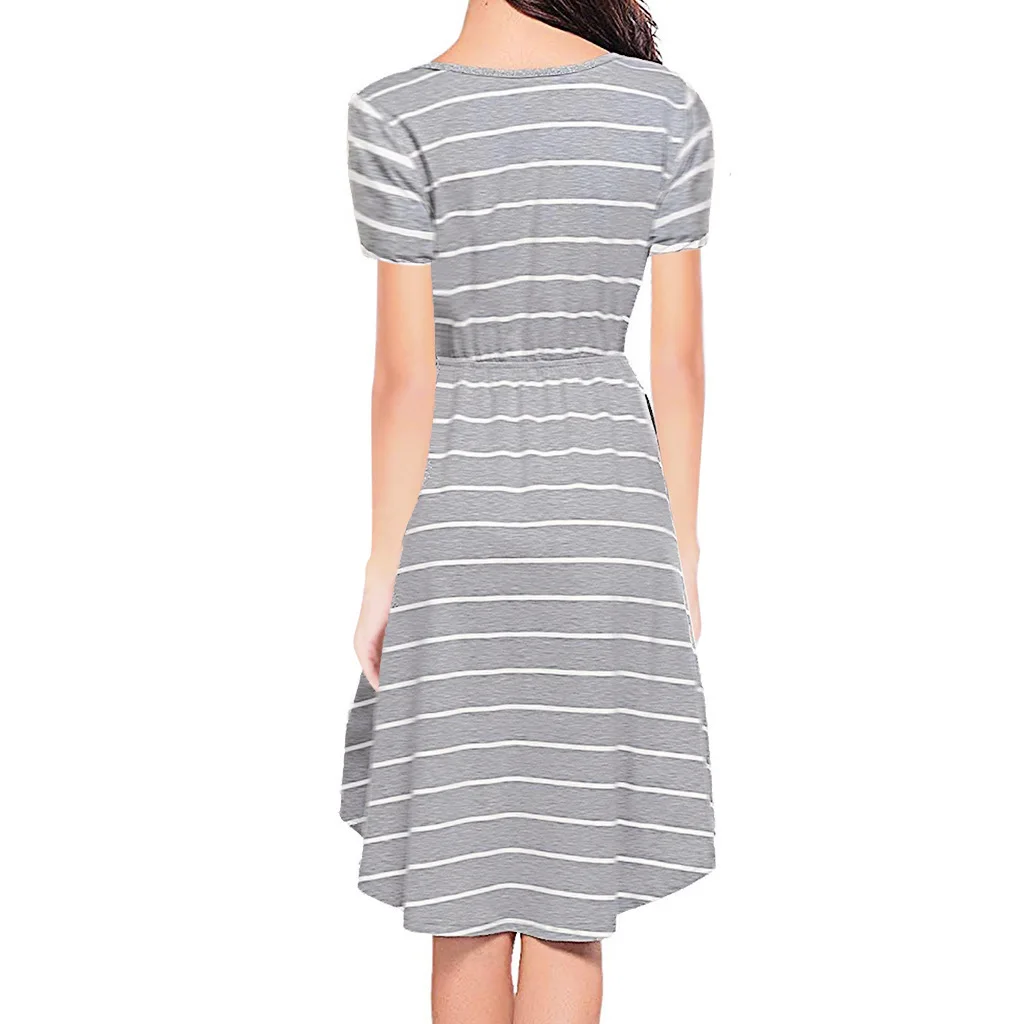 Summer Maternity Care Striped Dresses Pregnant Women Pajamas Multifuntional Mother Breastfeed Dress Premama Baby Shower Clothes