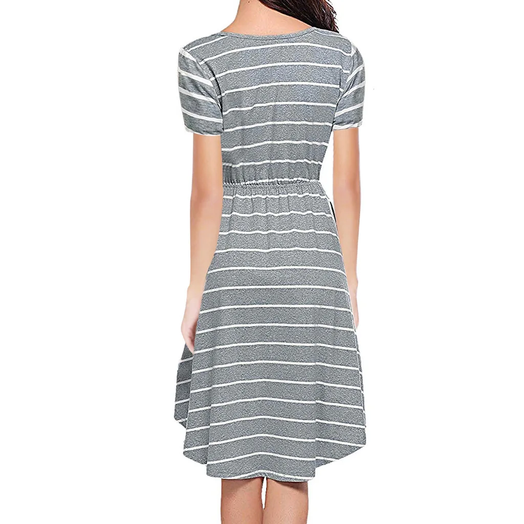Summer Maternity Care Striped Dresses Pregnant Women Pajamas Multifuntional Mother Breastfeed Dress Premama Baby Shower Clothes