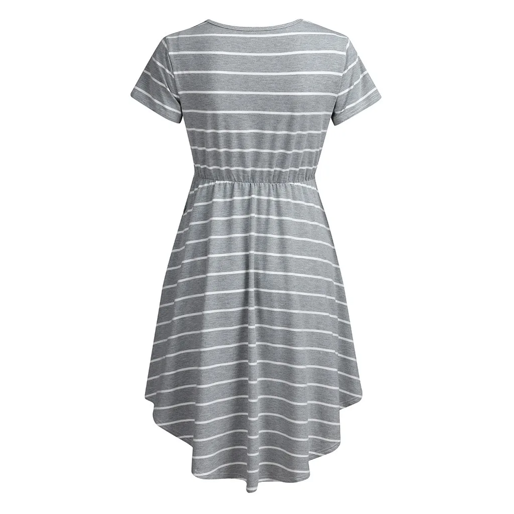 Summer Maternity Care Striped Dresses Pregnant Women Pajamas Multifuntional Mother Breastfeed Dress Premama Baby Shower Clothes