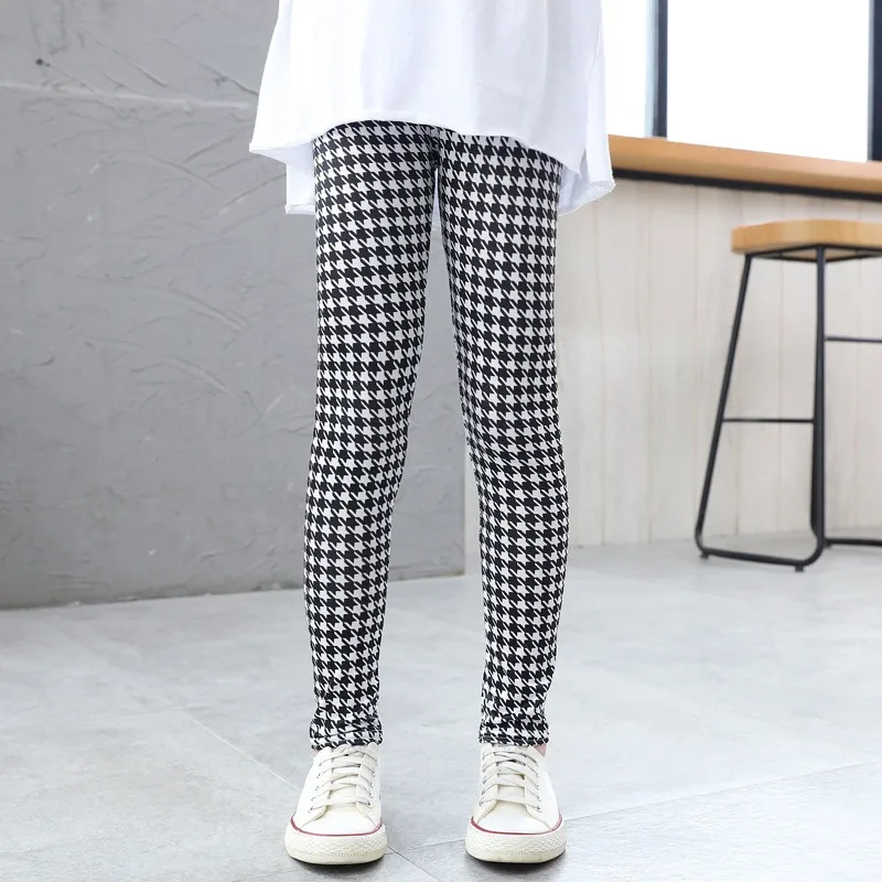 Girls' Pants Summer Thin Children's Elastic Leggings Baby Milk Screen Printed Floral Long Pants Slim Fit Ages 3-11Y