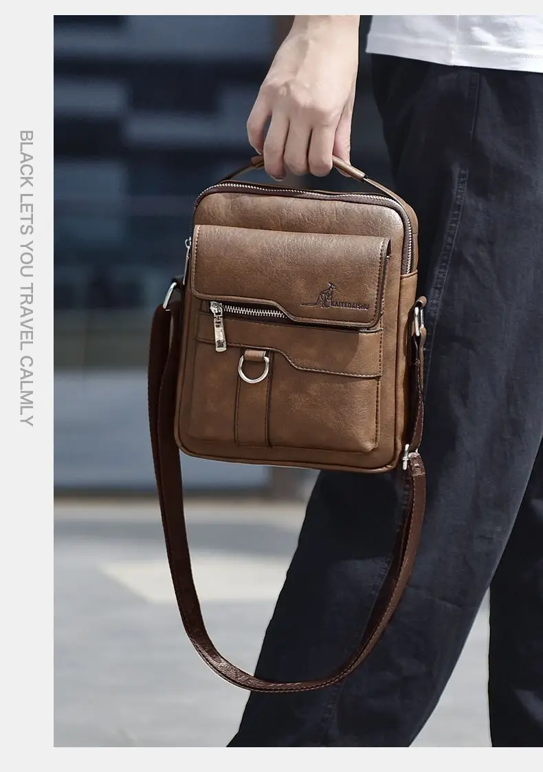 Luxury Brand Vintage Messenger Bag Men Leather Shoulder Bags For Men Crossbody Bag Male Side Bag Small Office Business Handbag