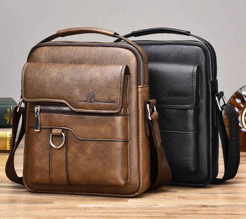 Luxury Brand Vintage Messenger Bag Men Leather Shoulder Bags For Men Crossbody Bag Male Side Bag Small Office Business Handbag