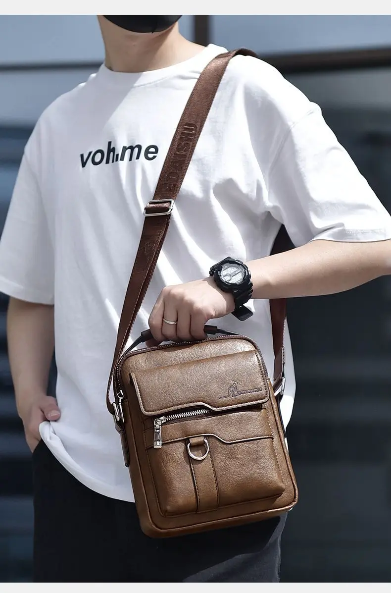 Luxury Brand Vintage Messenger Bag Men Leather Shoulder Bags For Men Crossbody Bag Male Side Bag Small Office Business Handbag