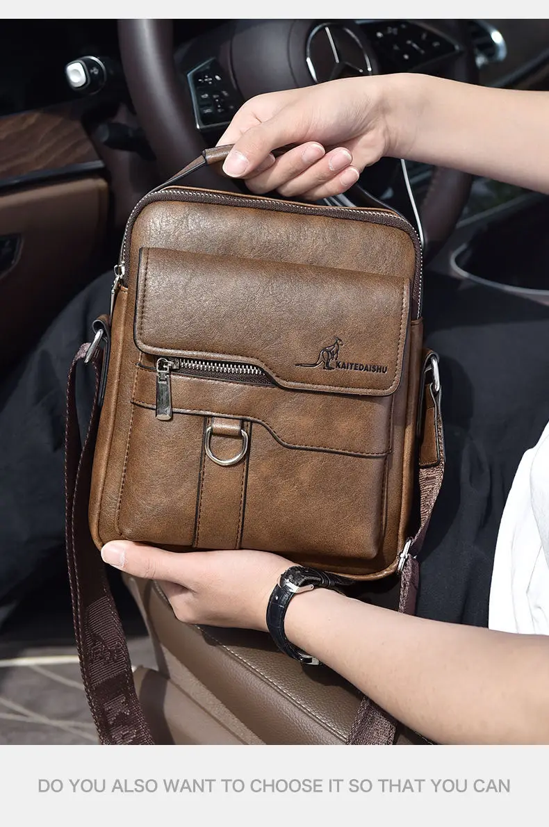Luxury Brand Vintage Messenger Bag Men Leather Shoulder Bags For Men Crossbody Bag Male Side Bag Small Office Business Handbag