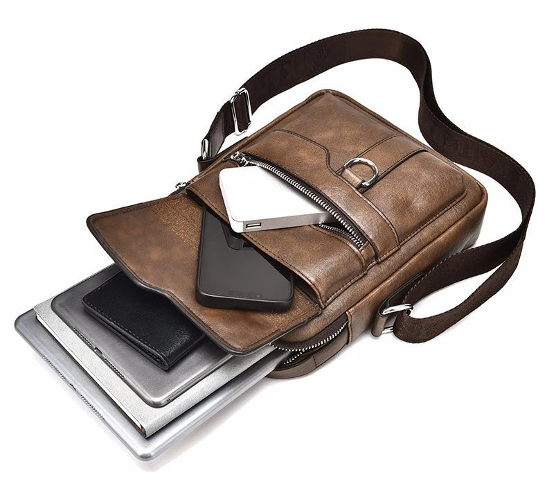 Luxury Brand Vintage Messenger Bag Men Leather Shoulder Bags For Men Crossbody Bag Male Side Bag Small Office Business Handbag
