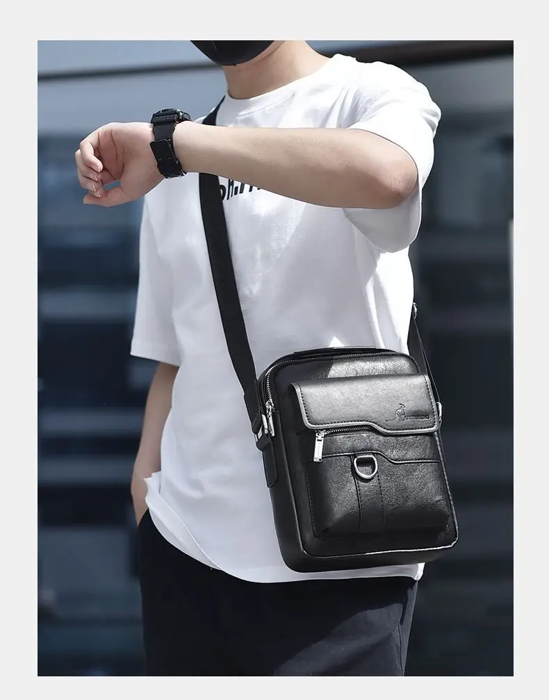 Luxury Brand Vintage Messenger Bag Men Leather Shoulder Bags For Men Crossbody Bag Male Side Bag Small Office Business Handbag