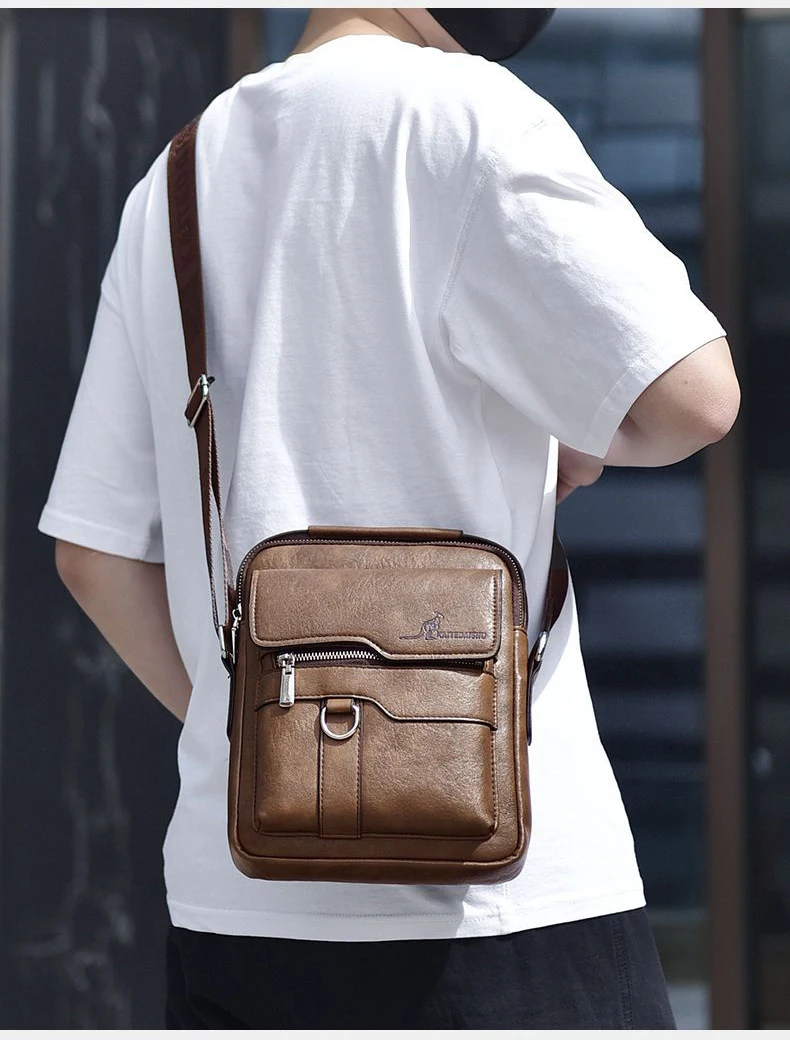 Luxury Brand Vintage Messenger Bag Men Leather Shoulder Bags For Men Crossbody Bag Male Side Bag Small Office Business Handbag